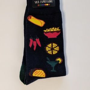 NWT 3/$25 Men's Mexican Food Socks Hot!